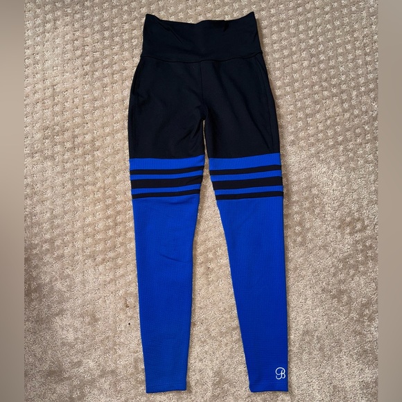 RARE Bombshell Sportswear Leggings – Black w/ Blue Thigh-High Detail, Size Small - Picture 4 of 7